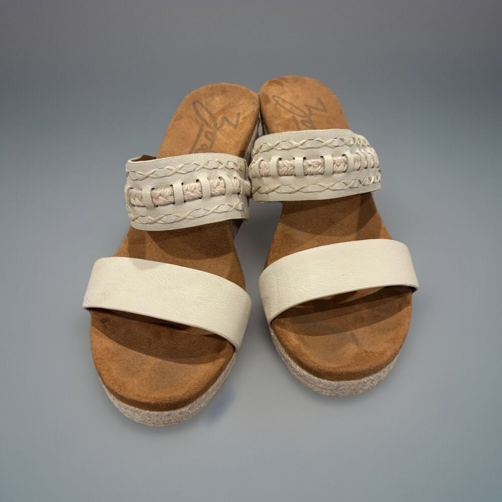 Zodiac Poppy Platform Espadrille Wedge Sandals Women's Perl Color Size 10M